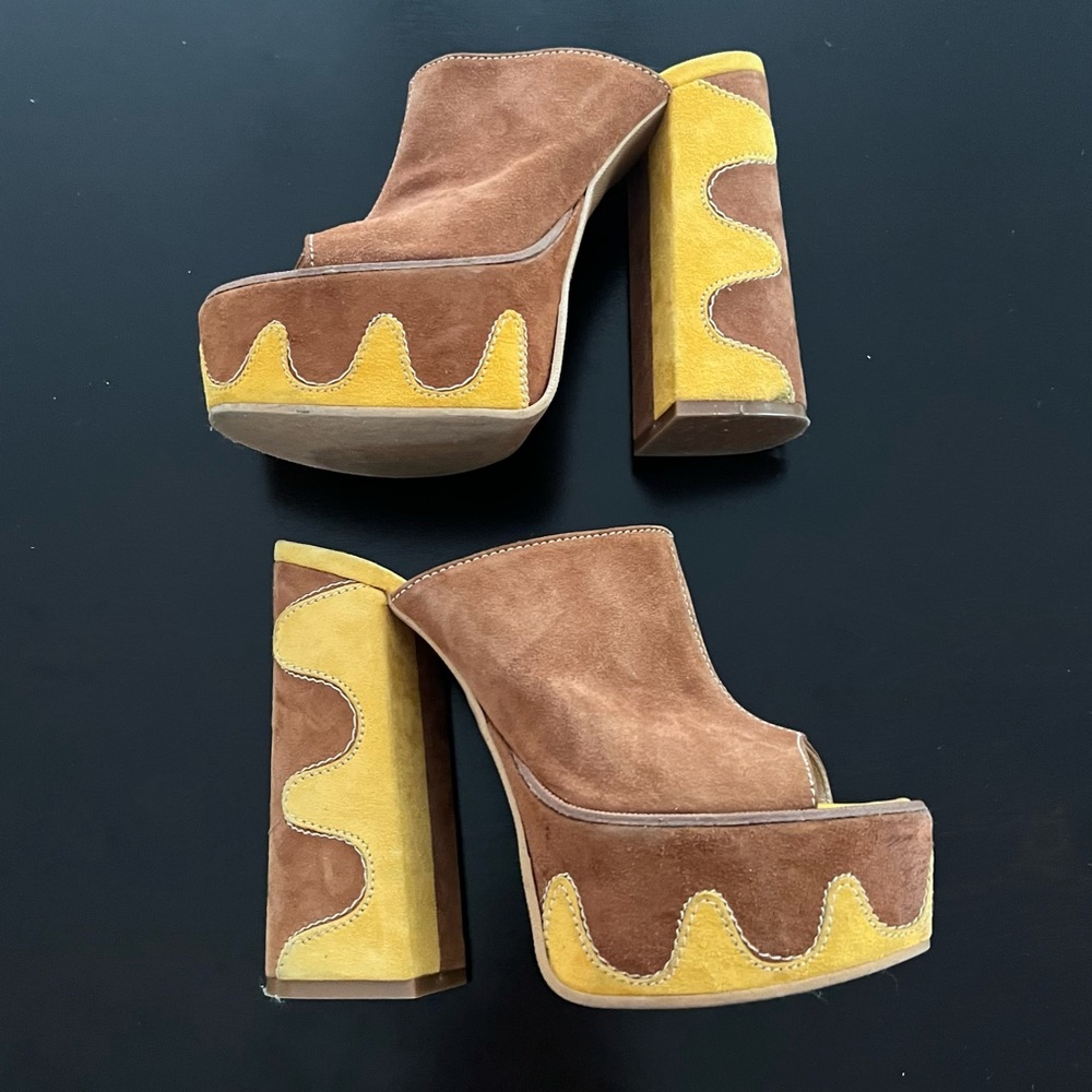 💫✨HP✨💫Suede platform mimosa mules (37.5/7) - Picture 2 of 11